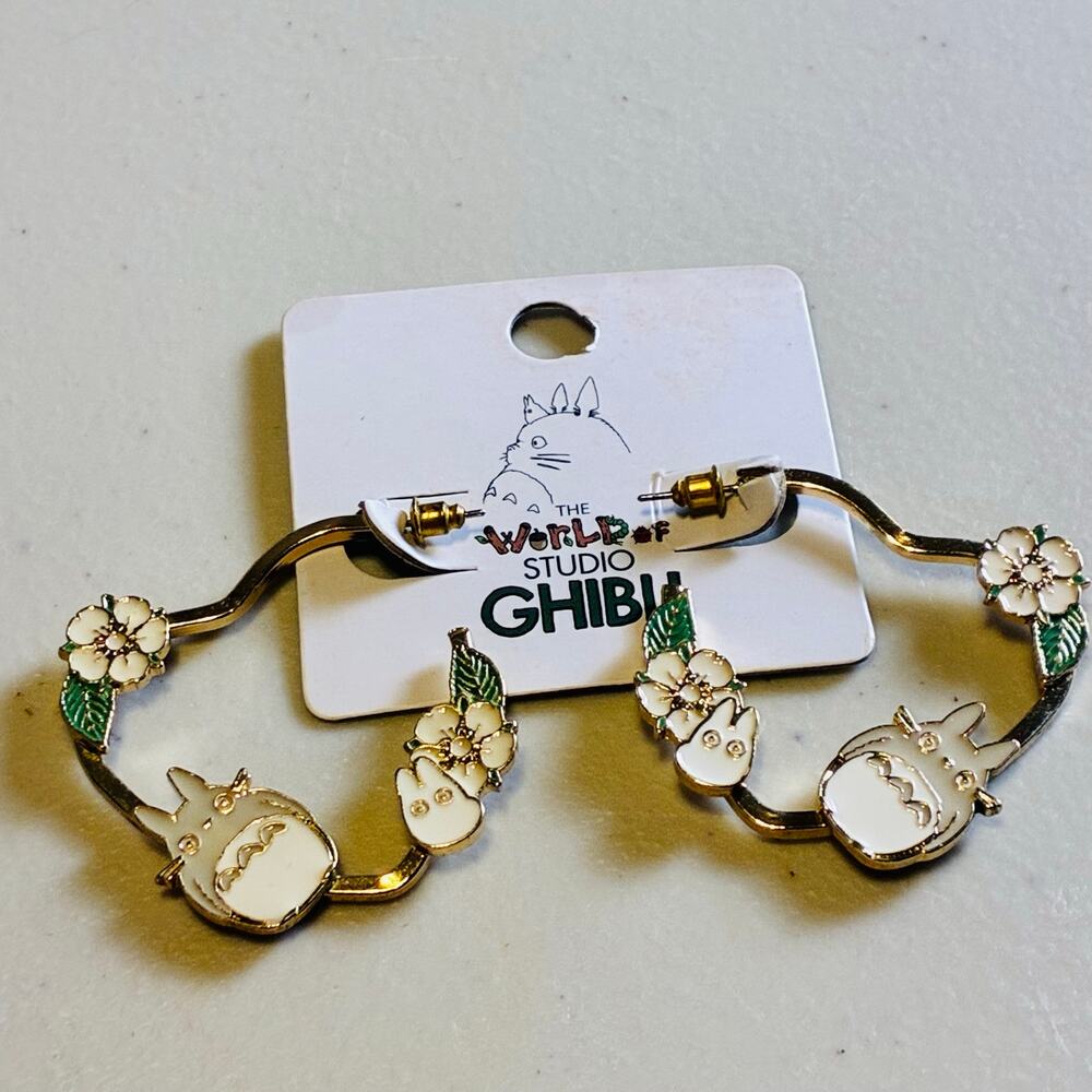 Studio Ghibli Totoro Hoop Earrings Her Universe Licensed Floral Anime Kawaii